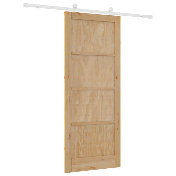 Liukuovi Luonnollinen ja valkoinen 86 x 211 cm Täysi mänty