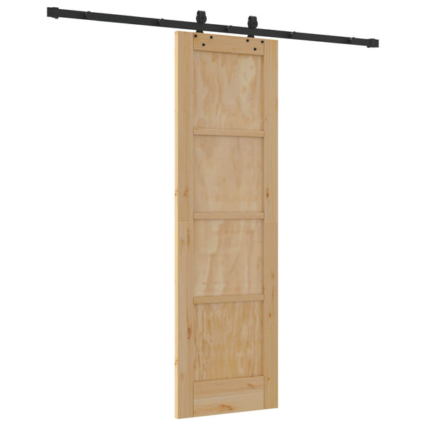 Liukuovi Luonnollinen ja musta 61 x 198,5 cm Täysi mänty