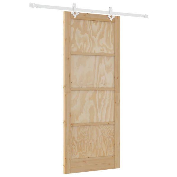 Liukuovi Luonnollinen ja valkoinen 86 x 211 cm Täysi mänty