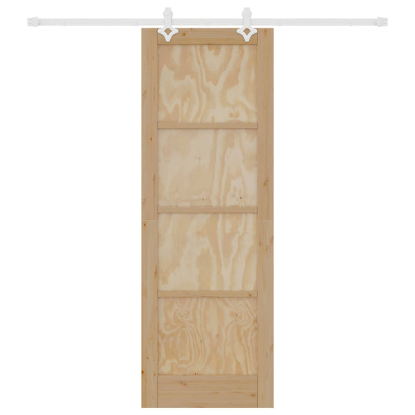 Liukuovi Luonnollinen ja valkoinen 73,5 x 211 cm Täysi mänty