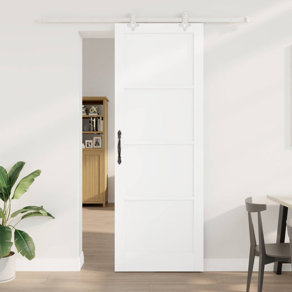 Liukuovi valkoinen 83 x 232 cm Täysi mänty