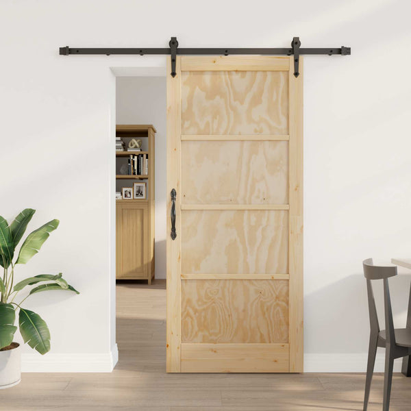 Liukuovi ORKDAL 86 x 198,5 cm Täysi mänty Luonnollinen ja musta