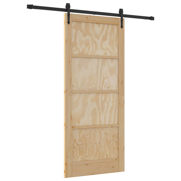 Liukuovi ORKDAL 86 x 198,5 cm Täysi mänty Luonnollinen ja musta