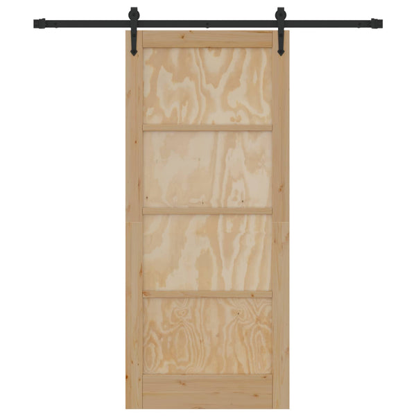Liukuovi ORKDAL 86 x 198,5 cm Täysi mänty Luonnollinen ja musta