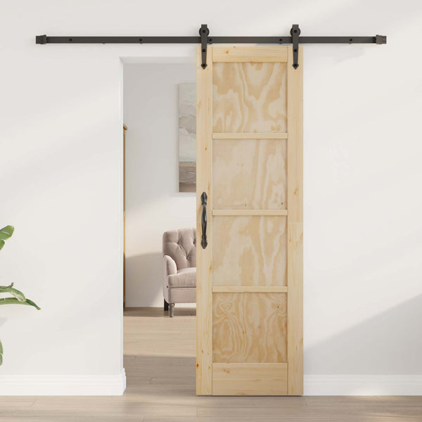 Liukuovi ORKDAL 61 x 198,5 cm Täysi mänty Luonnollinen ja musta