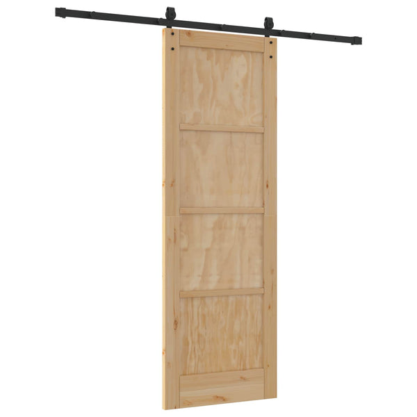 Liukuovi ORKDAL 73,5 x 211 cm Täysi mänty Luonnollinen ja musta