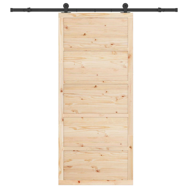 Liukuovi 80 x 208 cm Täysi mänty Luonnollinen