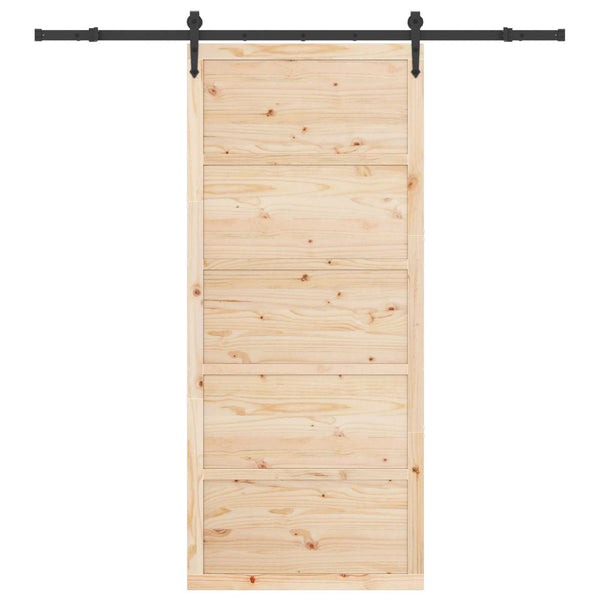 Liukuovi 80 x 208 cm Täysi mänty Luonnollinen