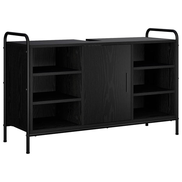 Kylpyhuoneen kaappisetti 2 kpl Musta tammi 65,5 x 34 x 61 cm