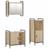 Kylpyhuoneen kaappisetti 3 kpl Sonoma-tammi 40 x 36 x 99,5 cm
