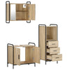Kylpyhuoneen kaappisetti 3 kpl Sonoma-tammi 40 x 36 x 109,5 cm