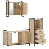 Kylpyhuoneen kaappisetti 3 kpl Sonoma-tammi 40 x 36 x 109,5 cm