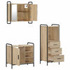 Kylpyhuoneen kaappisetti 3 kpl Sonoma-tammi 40 x 36 x 109,5 cm
