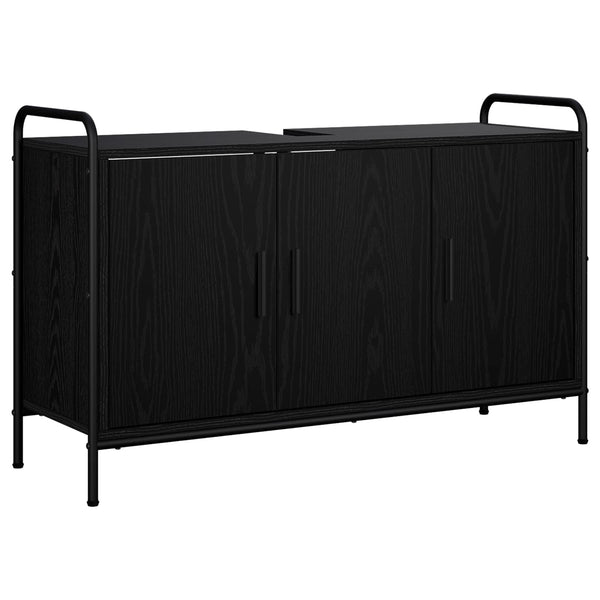 Kylpyhuoneen kaappisetti 3 kpl Musta tammi 40 x 36 x 181 cm