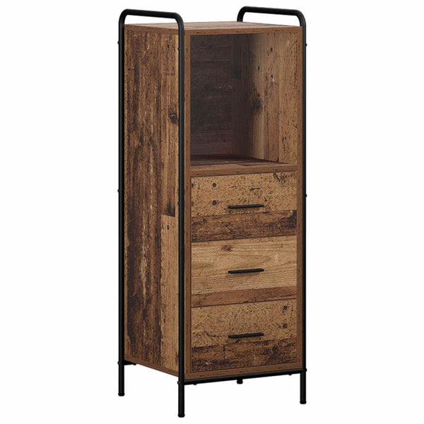 Kylpyhuoneen kaappisetti 4 kpl Vanha puu 40 x 36 x 200,5 cm