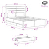 Bed Frame with Storage and Headboard Artisan Oak 160 x 200 cm