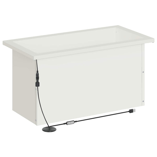 Puutarhan istutuslaatikko LED-valolla 2 kpl valkoinen