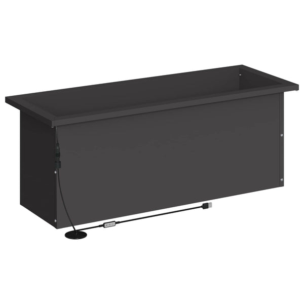 Puutarhan istutuslaatikko LED-valolla 2 kpl Musta
