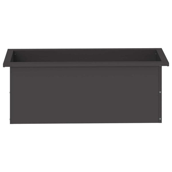 Puutarhan istutuslaatikko LED-valolla 2 kpl Musta