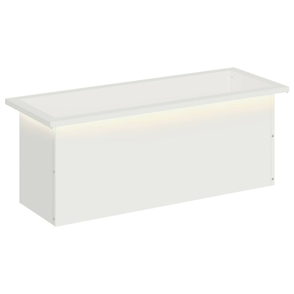 Puutarhan istutuslaatikko LED-valolla valkoinen 30 x 80 x 30 cm