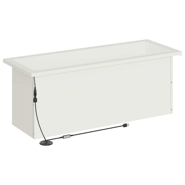 Puutarhan istutuslaatikko LED-valolla valkoinen 30 x 80 x 30 cm