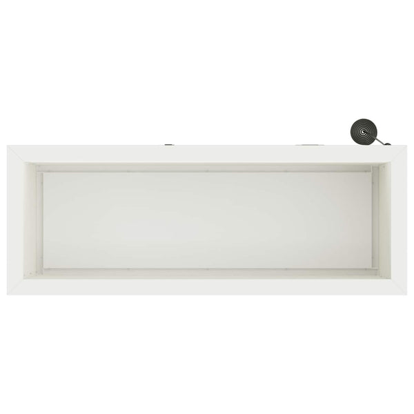Puutarhan istutuslaatikko LED-valolla valkoinen 30 x 80 x 30 cm