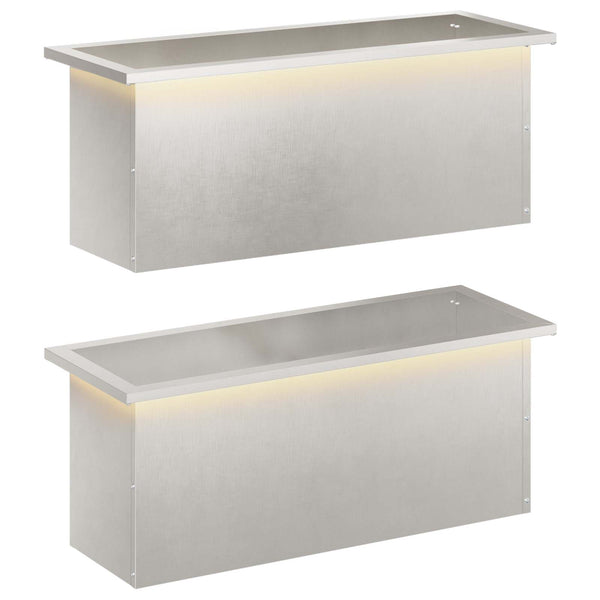 Puutarhan istutuslaatikko LED-valolla 2 kpl Hopea