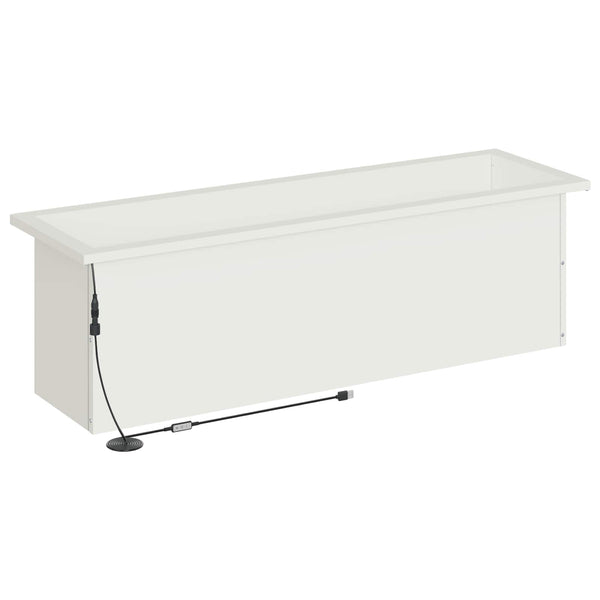 Puutarhan istutuslaatikko LED-valolla valkoinen