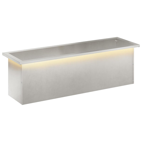 Puutarhan istutuslaatikko LED-valolla Hopea 30 x 100 x 30 cm