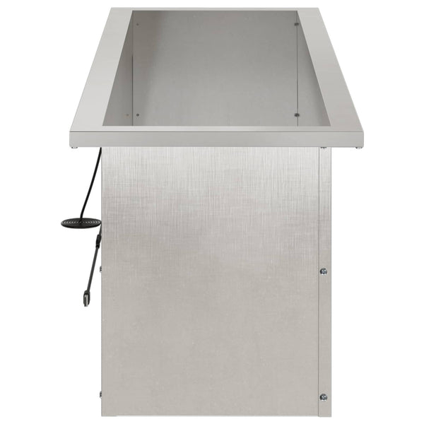 Puutarhan istutuslaatikko LED-valolla Hopea 30 x 100 x 30 cm