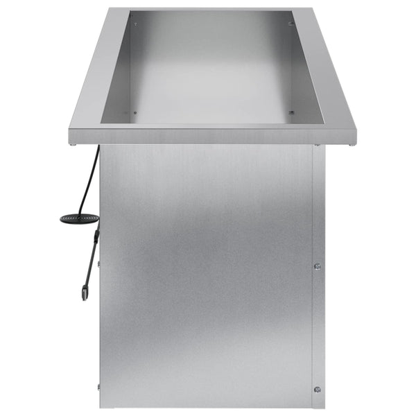 Puutarhan istutuslaatikko LED-valolla Hopea 30 x 100 x 30 cm