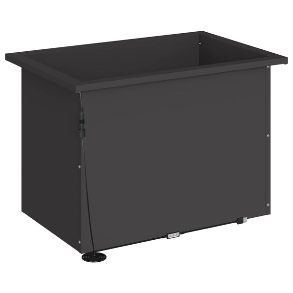 Puutarhan istutuslaatikko LED-valolla 2 kpl Musta