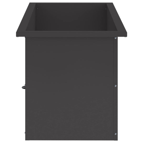 Puutarhan istutuslaatikko LED-valolla 2 kpl Musta