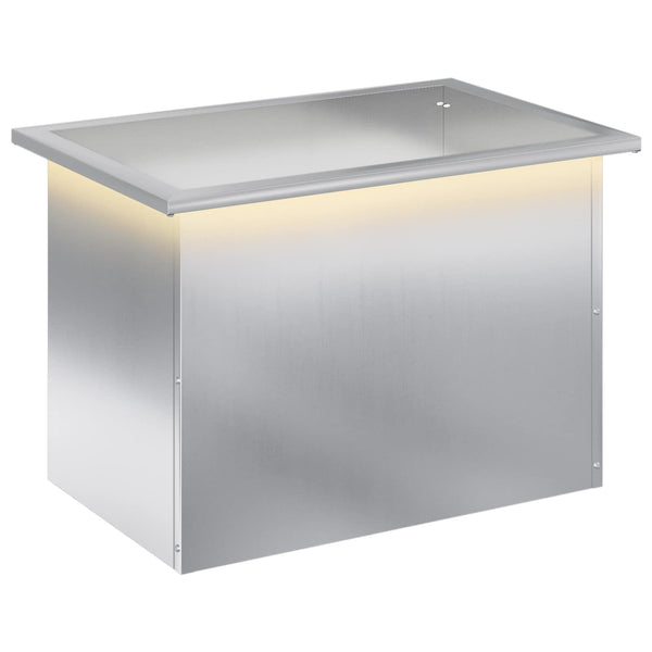 Puutarhan istutuslaatikko LED-valolla Hopea 40 x 60 x 40 cm