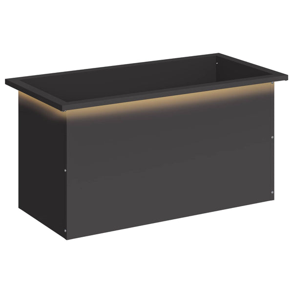 Puutarhan istutuslaatikko LED-valolla Musta 40 x 80 x 40 cm