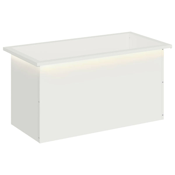 Puutarhan istutuslaatikko LED-valolla valkoinen 40 x 80 x 40 cm
