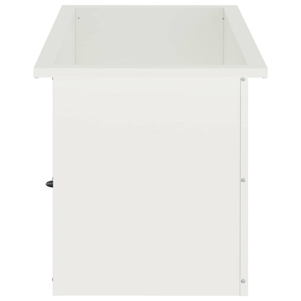Puutarhan istutuslaatikko LED-valolla valkoinen 40 x 80 x 40 cm