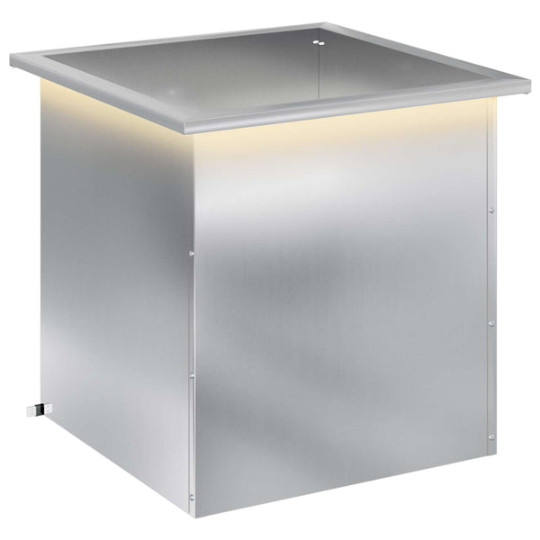 Puutarhan istutuslaatikko LED-valolla Hopea 50 x 50 x 48 cm