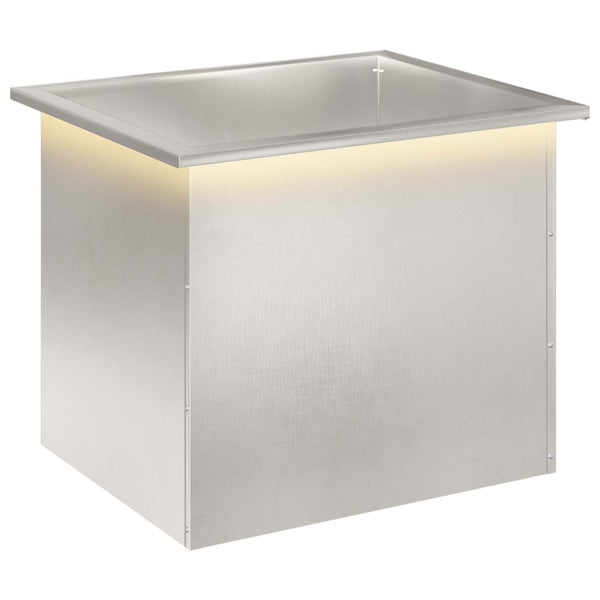 Puutarhan istutuslaatikko LED-valolla Hopea 50 x 60 x 48 cm