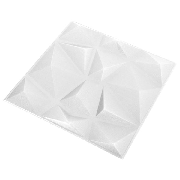 Seinäpaneelit 24 kpl 50 x 50 cm TimanttiValkoinen XPS Vaahdon