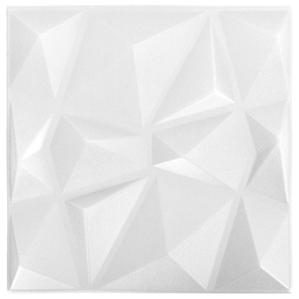 Seinäpaneelit 48 kpl 50 x 50 cm TimanttiValkoinen XPS Vaahdon