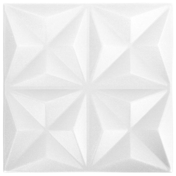 Seinäpaneelit 48 kpl 50 x 50 cm Origami Valkoinen XPS Vaahdon