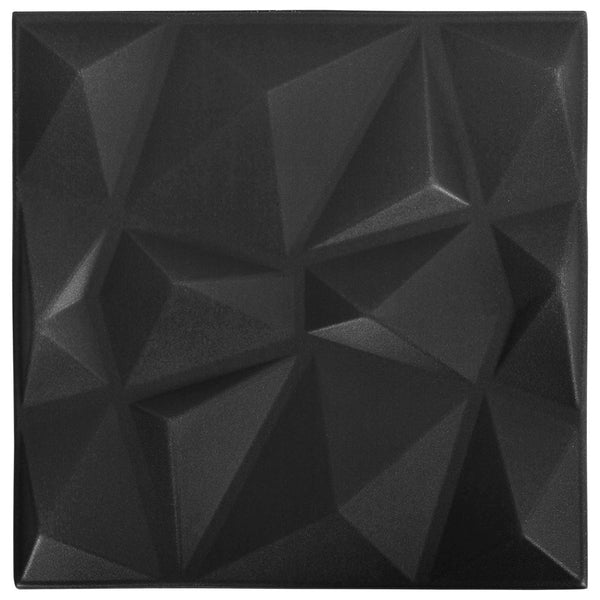 Seinäpaneelit 24 kpl 50 x 50 cm Timanttimusta XPS Vaahdon