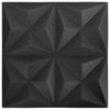 Seinäpaneelit 48 kpl 50 x 50 cm Origami Musta XPS Vaahdon