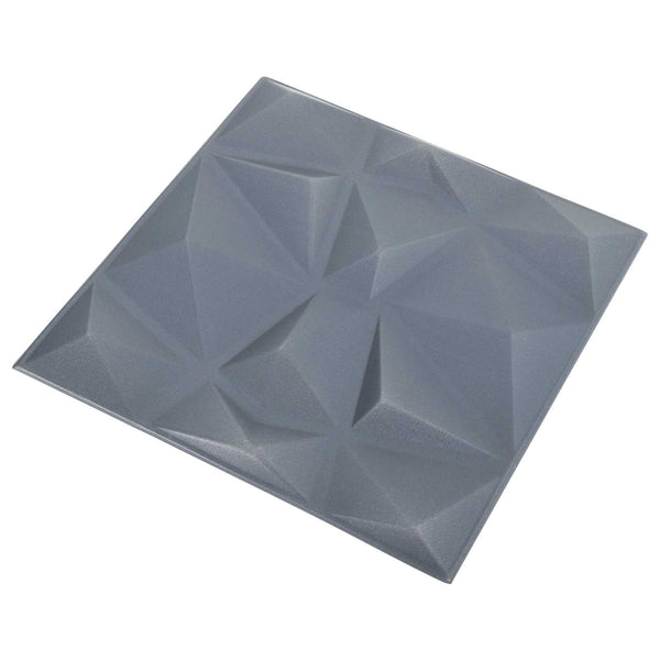 Seinäpaneelit 12 kpl 50 x 50 cm Timanttiharmaa XPS Vaahdon