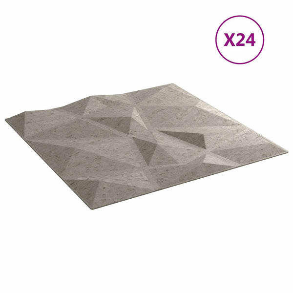 Seinäpaneelit 24 kpl 50 x 50 cm Betoninharmaa XPS Vaahdon
