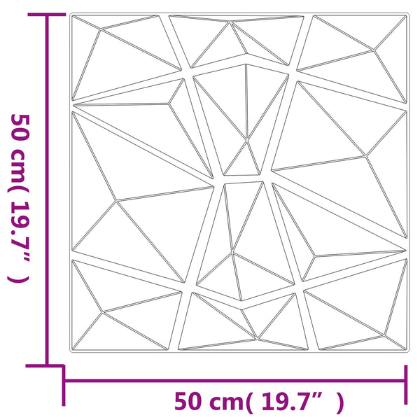Seinäpaneelit 48 kpl 50 x 50 cm Betoninharmaa XPS Vaahdon