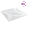 Seinäpaneelit 12 kpl 50 x 50 cm Valkoinen Tähti XPS Vaahdon