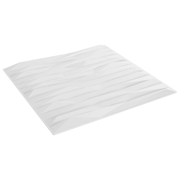 Seinäpaneelit 12 kpl 50 x 50 cm Valkoinen Kivi XPS Vaahdon