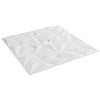 Seinäpaneelit 12 kpl 50 x 50 cm valkoinen XPS Vaahdon